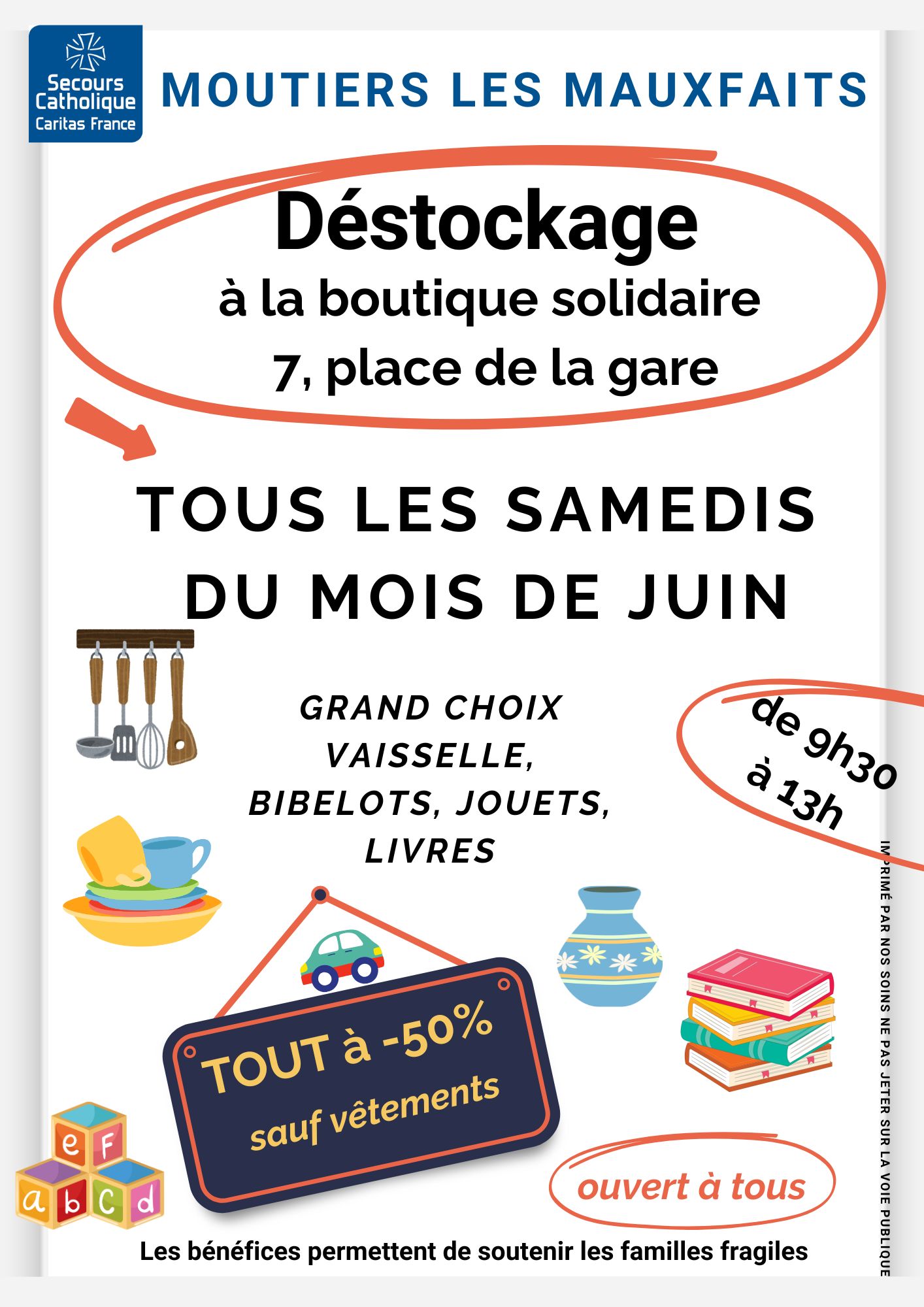 Vaisselle, déco, livres, jouets à - 50 % les samedis de juin